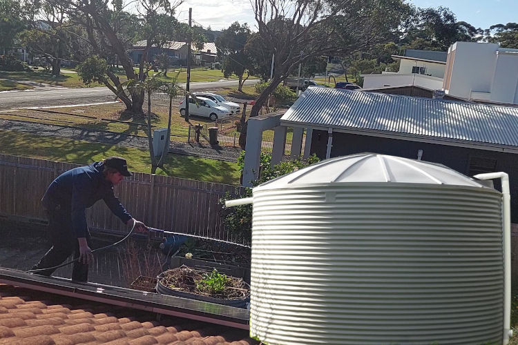 
Rainwater-Reliant Property`s Gutters Cleaned by nowra Gutter Expert